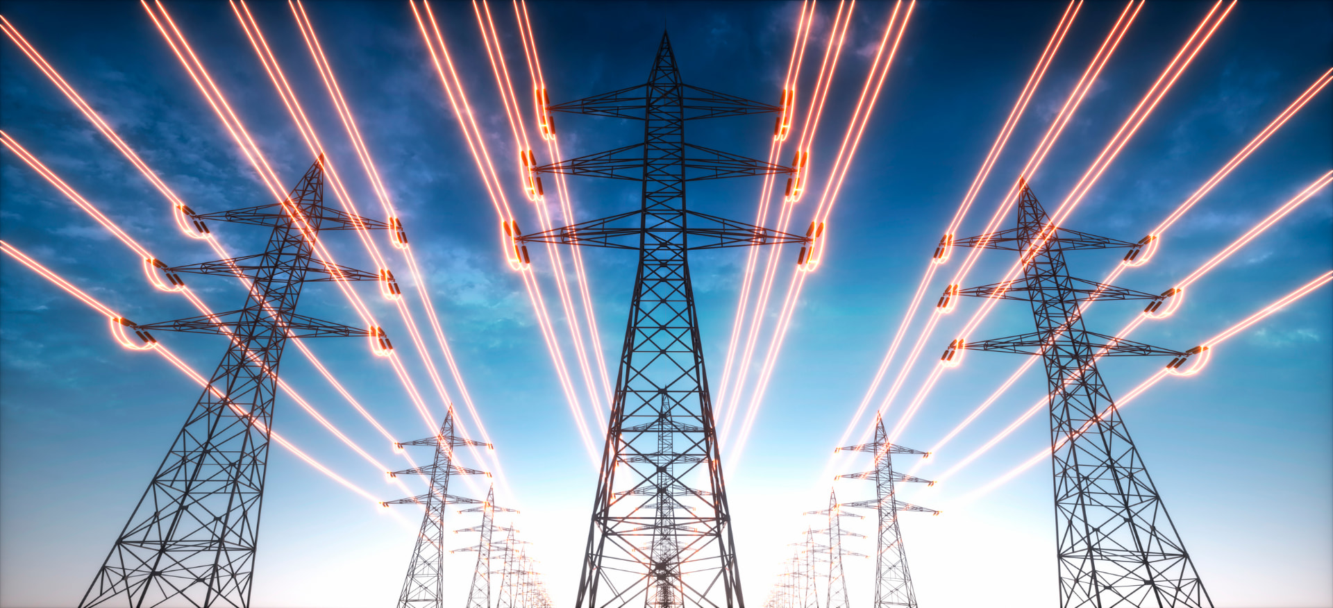 Pylônes et lignes électriques